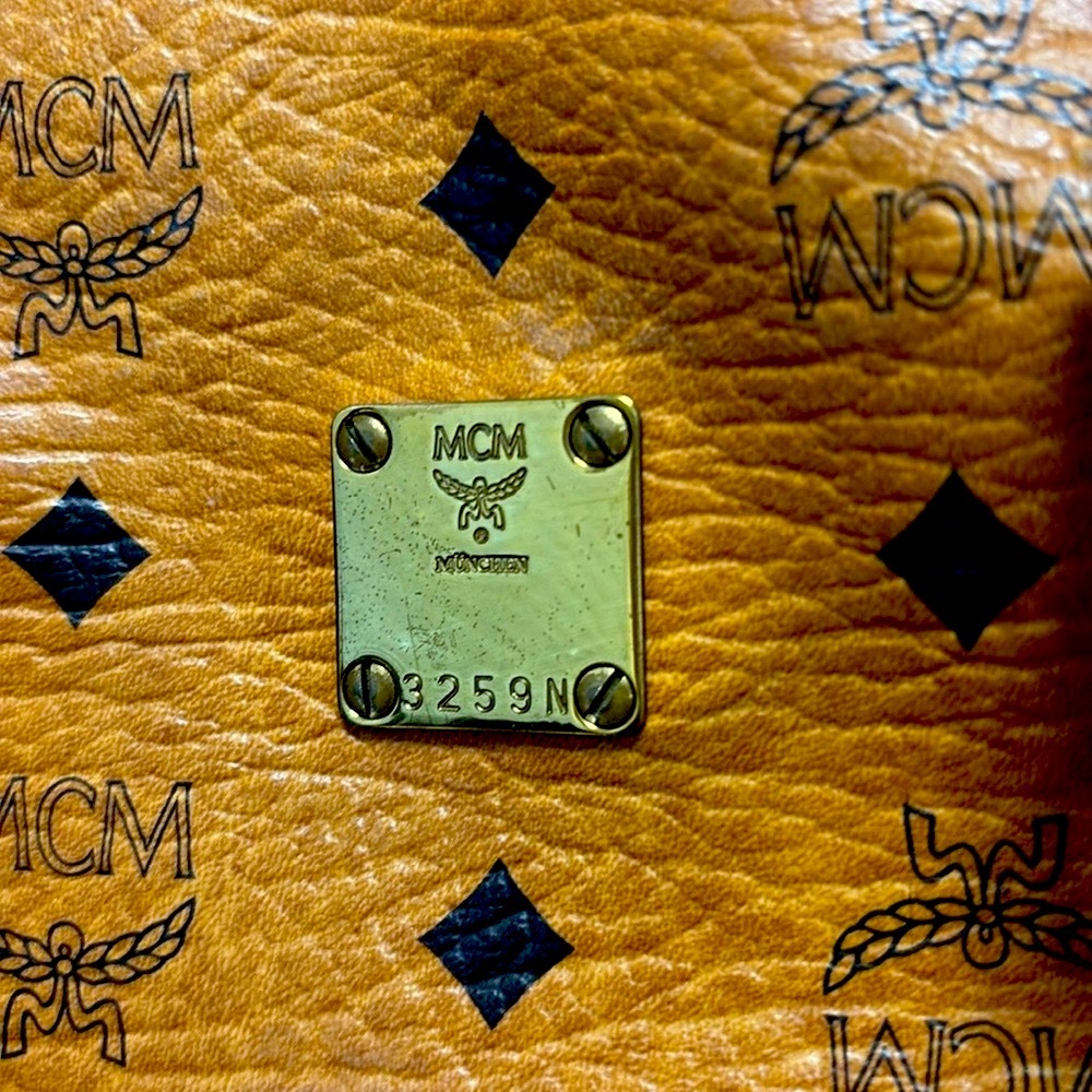 MCM Cognac Visetos Satchel Bag - Picture 5 of 7